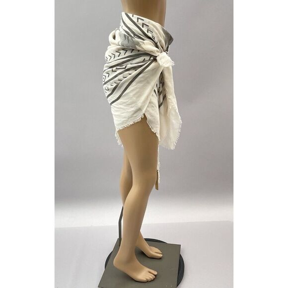 Wrap Skirt Sarong One Size Natural Beige Mini Swim Cover Up Tie Waist Boho - Picture 3 of 9